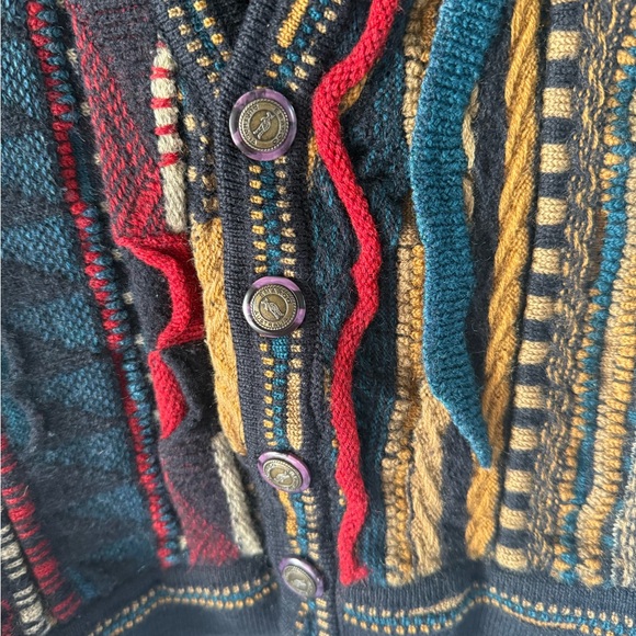 Vintage 90’s Emaroo Australia Men's Multicolor Cardigan Sweater Vest - Picture 5 of 7